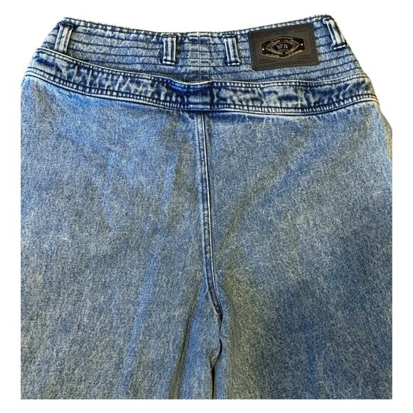 Vintage 80s Weathered Blues High Waisted Acid Wash Mom Jeans size large - Picture 8 of 16